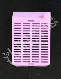 China Purple Tissue Processing Cassettes With Strip Holes , Removable Lid Layout supplier